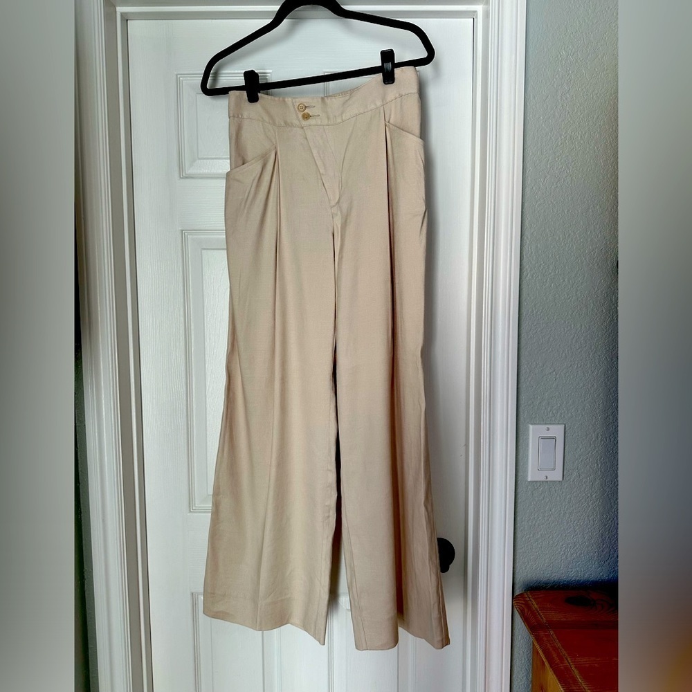 Cabi Traipse Trouser Pleated Wide Leg Neutral Career Staple Business Casual Sz4 - Picture 3 of 11
